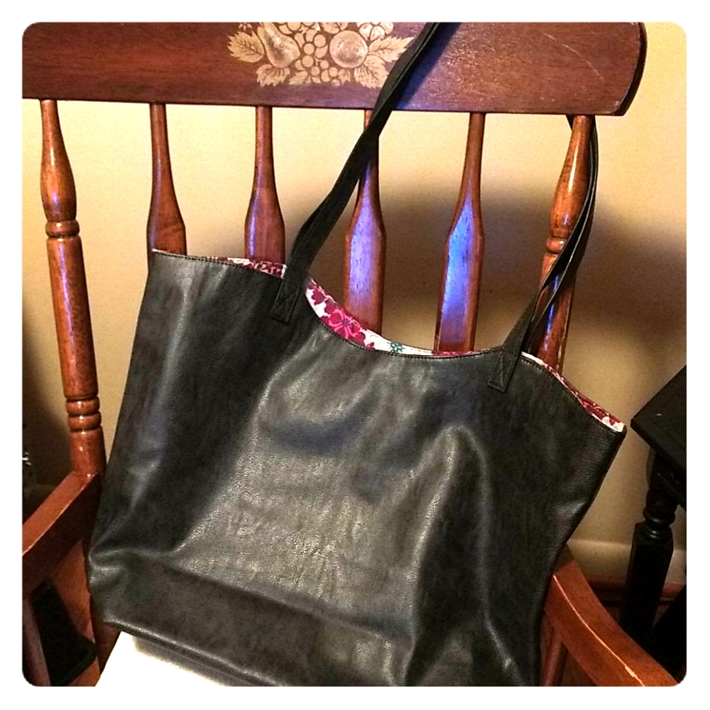 Slate faux Leather tote